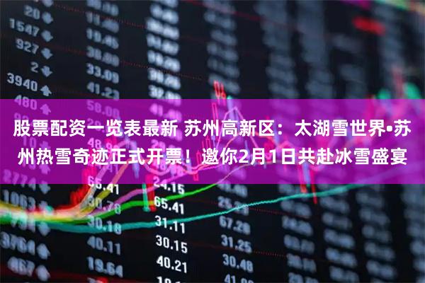 股票配资一览表最新 苏州高新区：太湖雪世界•苏州热雪奇迹正式开票！邀你2月1日共赴冰雪盛宴